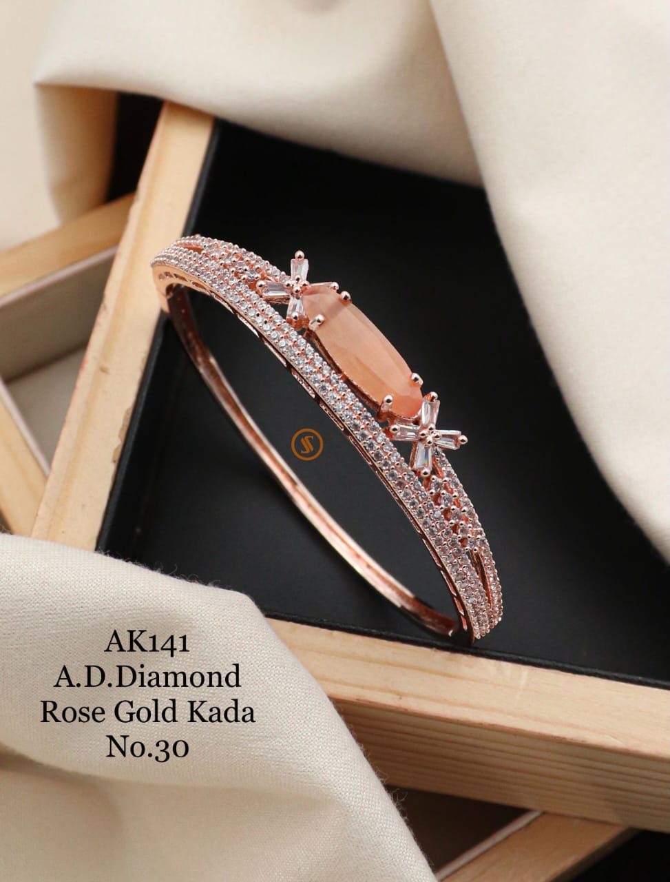 Designer Ad Diamond 4 Rose Gold Kada Catalog
